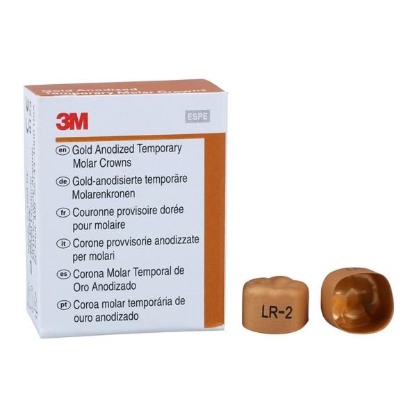 3M Solventum 940342 Unitek Crowns Gold Anodized 1st Molar #2 Lower Right 5/Bx