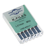 House Brand Dentistry 400141 HSB Endodontic K-Files 31mm #30 Blue Stainless Steel 6/Pk