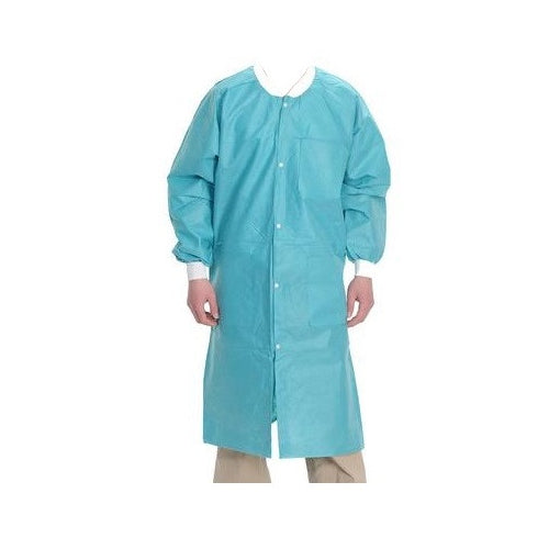 ValuMax 3660TEL Extra-Safe Lab Coats Teal Large 10/Pk
