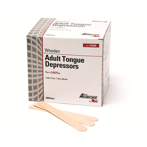 Pro Advantage 72000 Adult Tongue Depressors 6'' x 11/16'' 500/Pk
