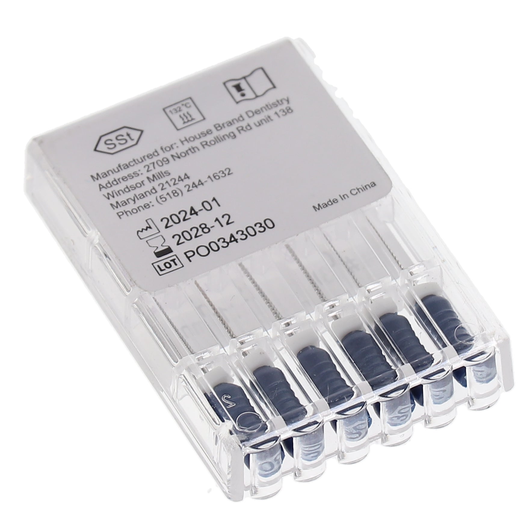 House Brand Dentistry 400206 HSB K-Files Flex-Type 21mm #30 Blue Stainless Steel 6/Pk