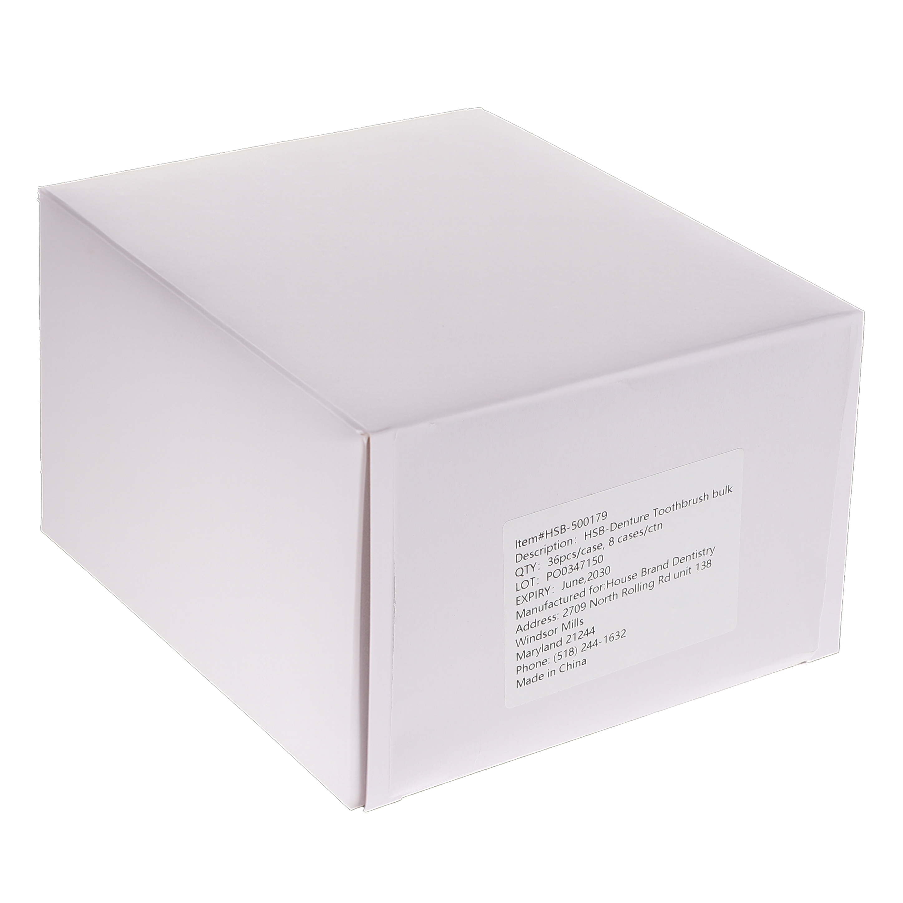 House Brand Dentistry 500179 HSB Denture Toothbrushes Bulk 36/Pk