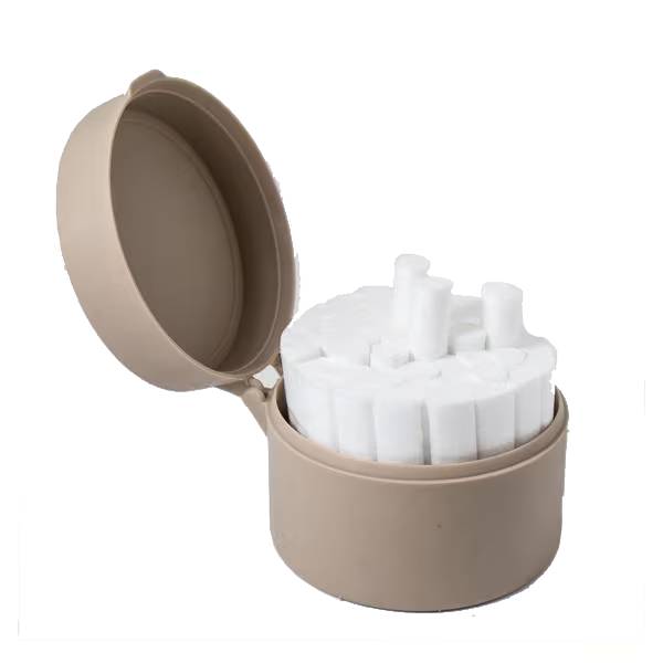Plasdent 400CRD-7 Cotton Roll Holder With Hinged Lid Beige