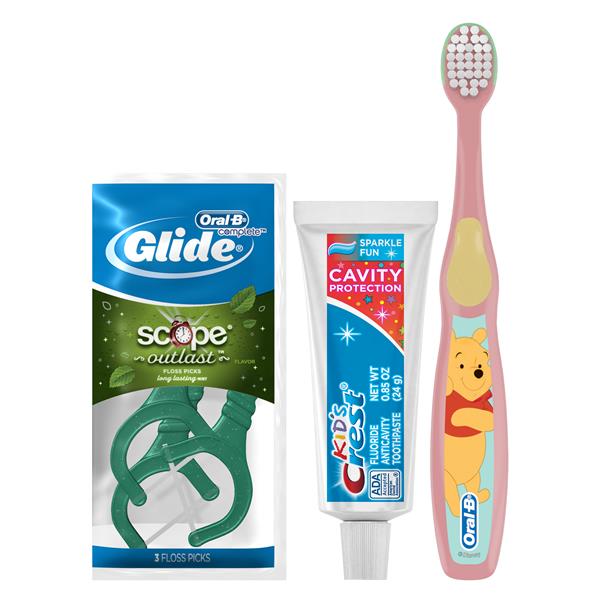 Procter & Gamble 80741923 Oral-B Crest Kids Pooh Toothbrush Toothpaste Floss Picks 2+ Years 72/Pk