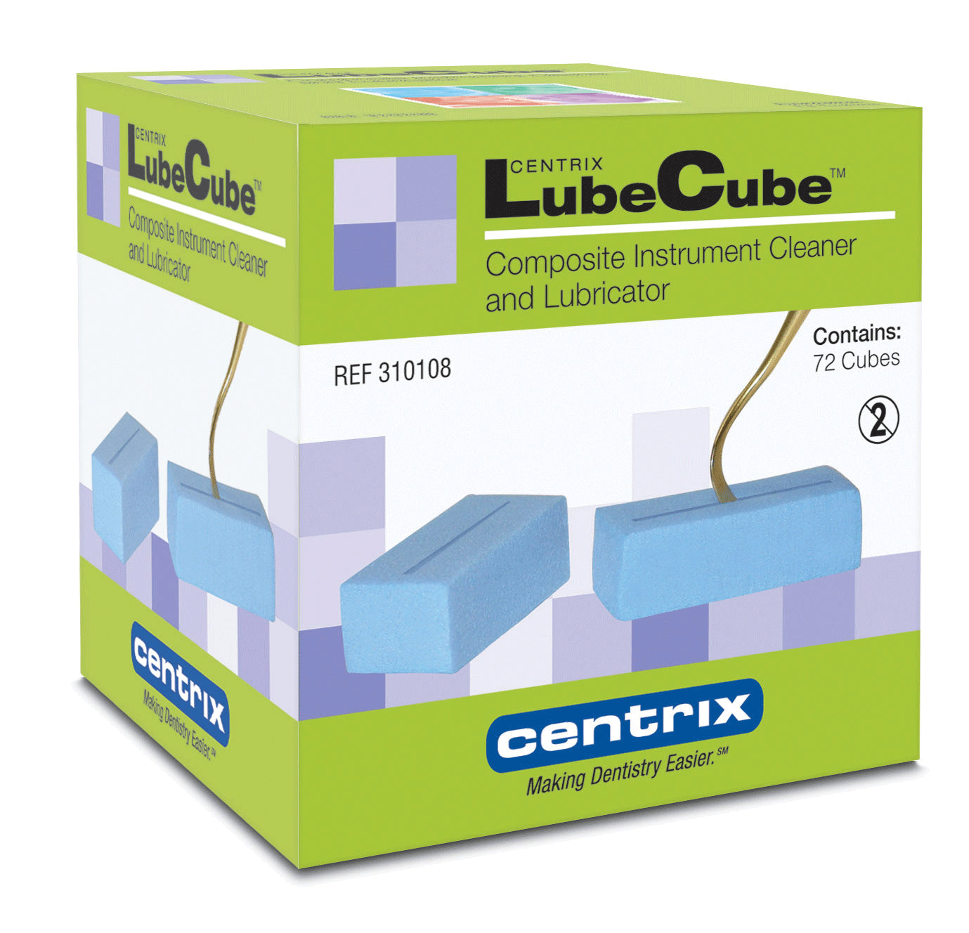 Centrix 310108 LubeCube Composite Instrument Cleaner & Lubricator 72/Bx EXP May 2025