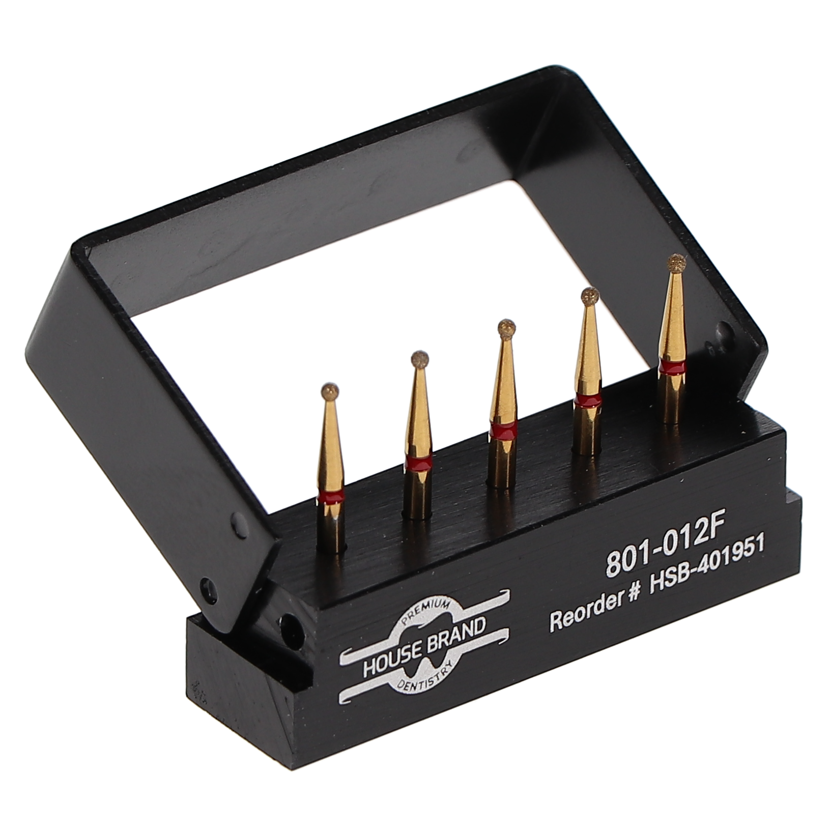 House Brand Dentistry 401951 HSB FG 801-012F Precision Zirconia Fine Grit Diamond Burs 5/Pk