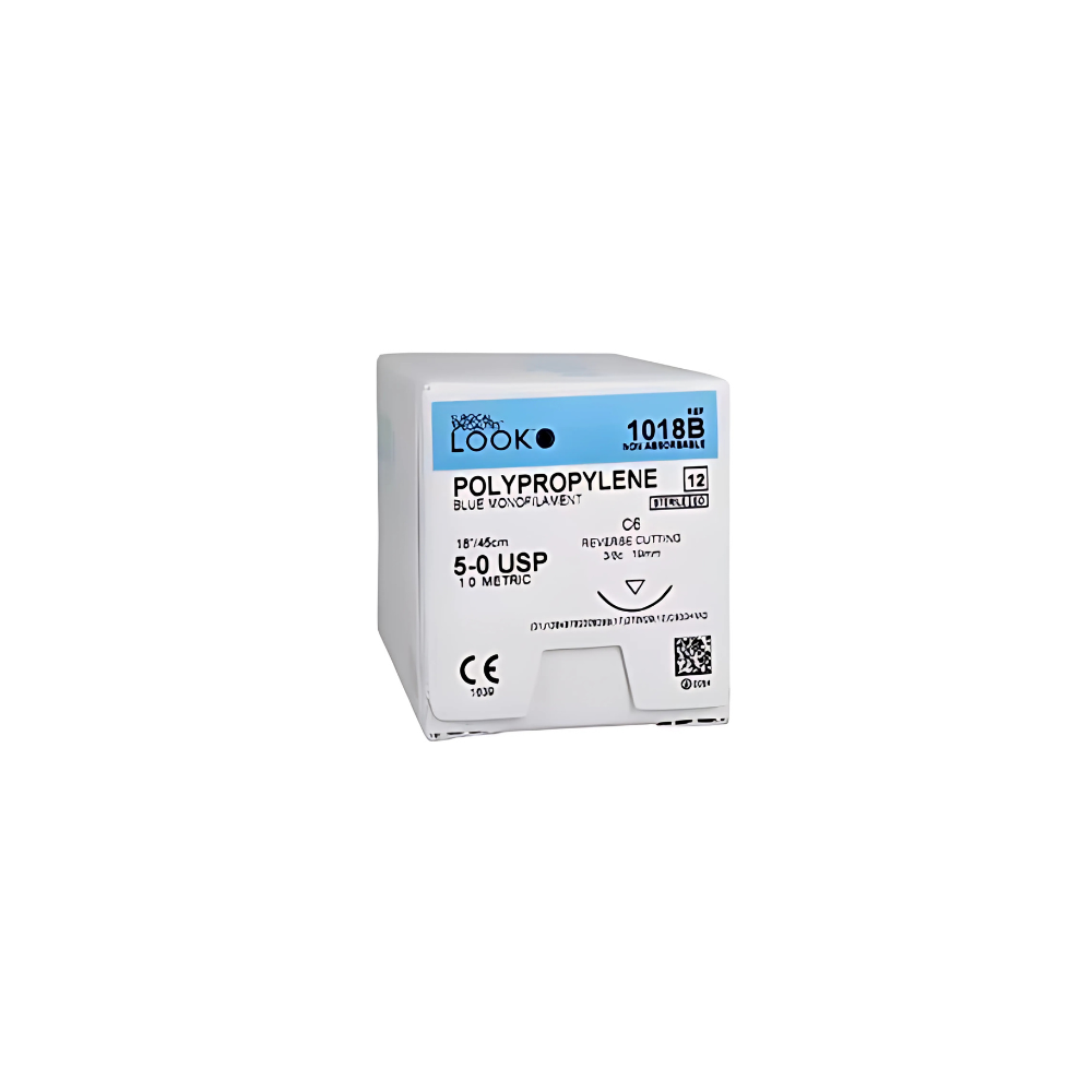 Look X1018B Polypropylene Sutures 5-0 Blue 18