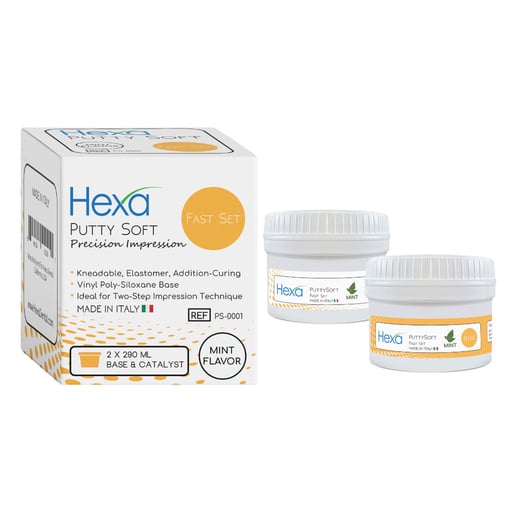 Hygedent PS-0001 Hexa VPS Putty Soft Fast Set Mint Base & Catalyst 290 mL