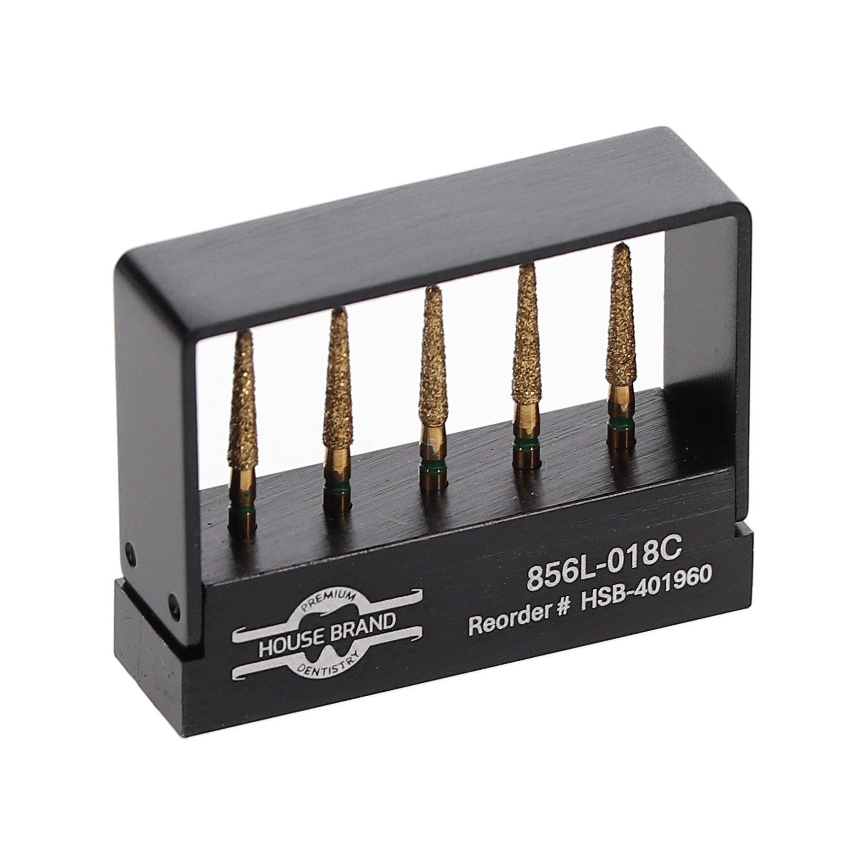 House Brand Dentistry 401960 HSB FG 856L-018C Precision Zirconia Long Coarse Grit Diamond Burs 5/Pk