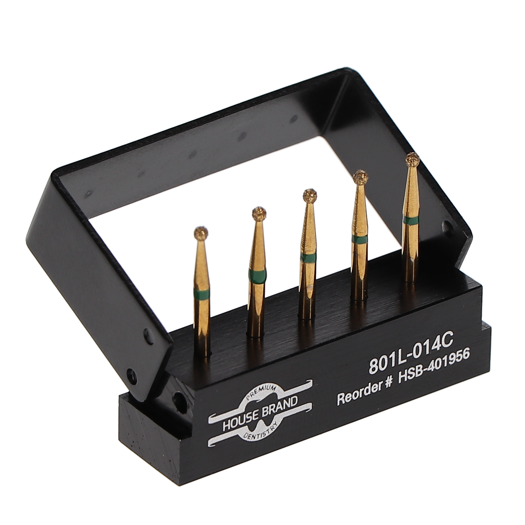 House Brand Dentistry 401956 HSB FG 801L-014C Precision Zirconia Long Coarse Grit Diamond Burs 5/Pk