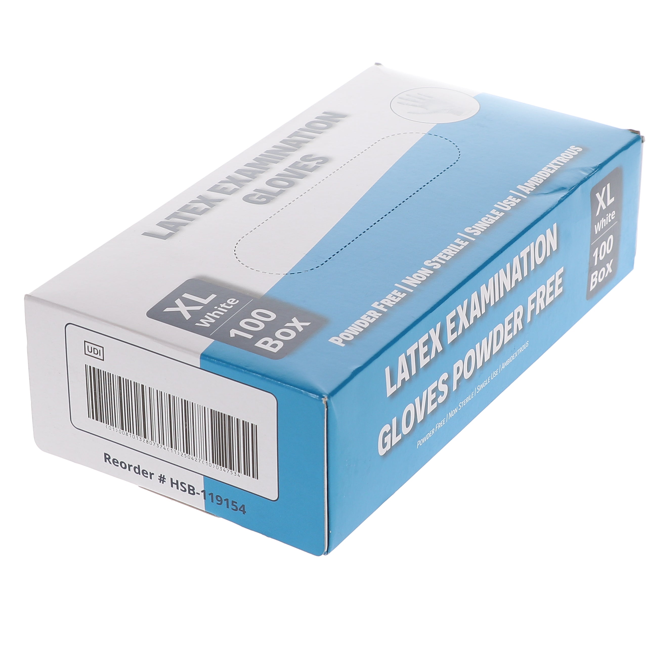 House Brand Dentistry 119154 HSB Latex Exam Gloves Extra Large White 90/Bx