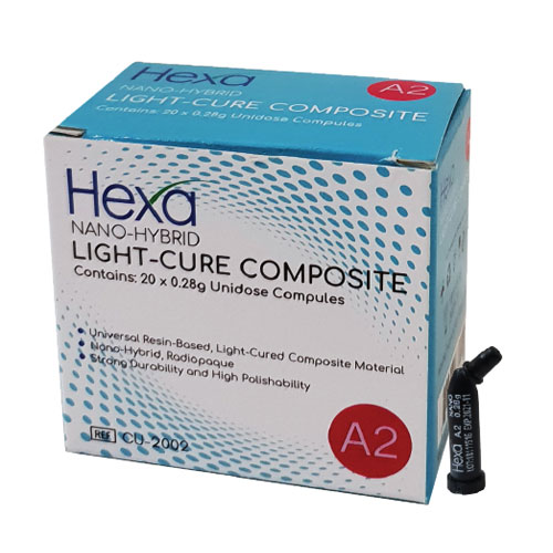 Hygedent CU-2002 Hexa Nano Hybrid Light Cure Composite Compules A2 20/Pk 0.28 Gm