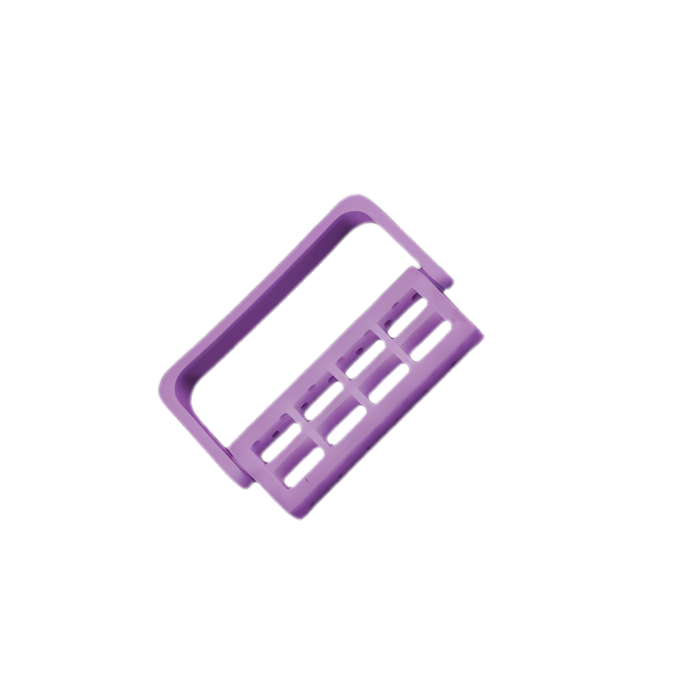 Plasdent 400BC-10N Adjustable 12 Dental Bur Caddy Autoclavable Neon Purple 1/Pk