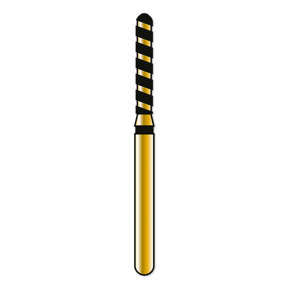 Coltene Whaledent R881TC014FG Alpen Round End Cylinder Black Turbocut Grit Burs 5/Pk