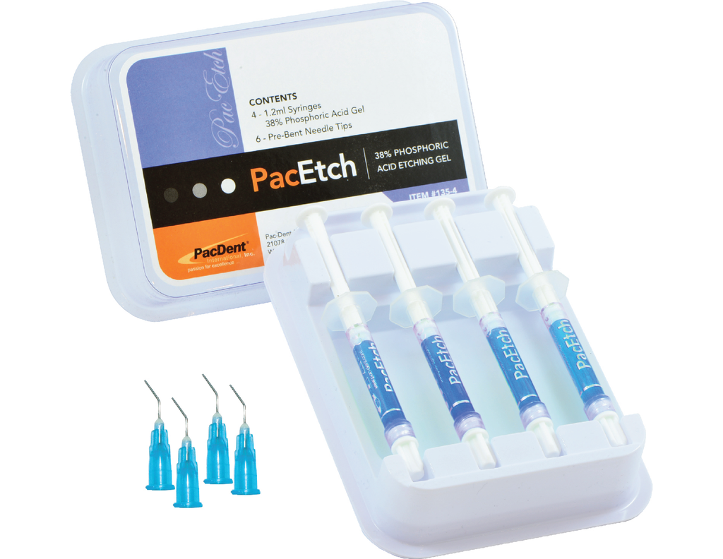 Pac-Dent 135 PacEtch Dental Etchant Syringes 4/Pk 1.2mL