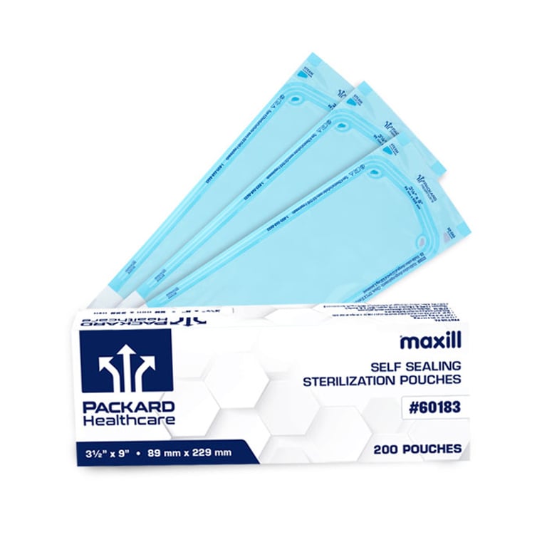 Maxill 60183 Packard Healthcare Self-Sealing Sterilization Pouches 3.50