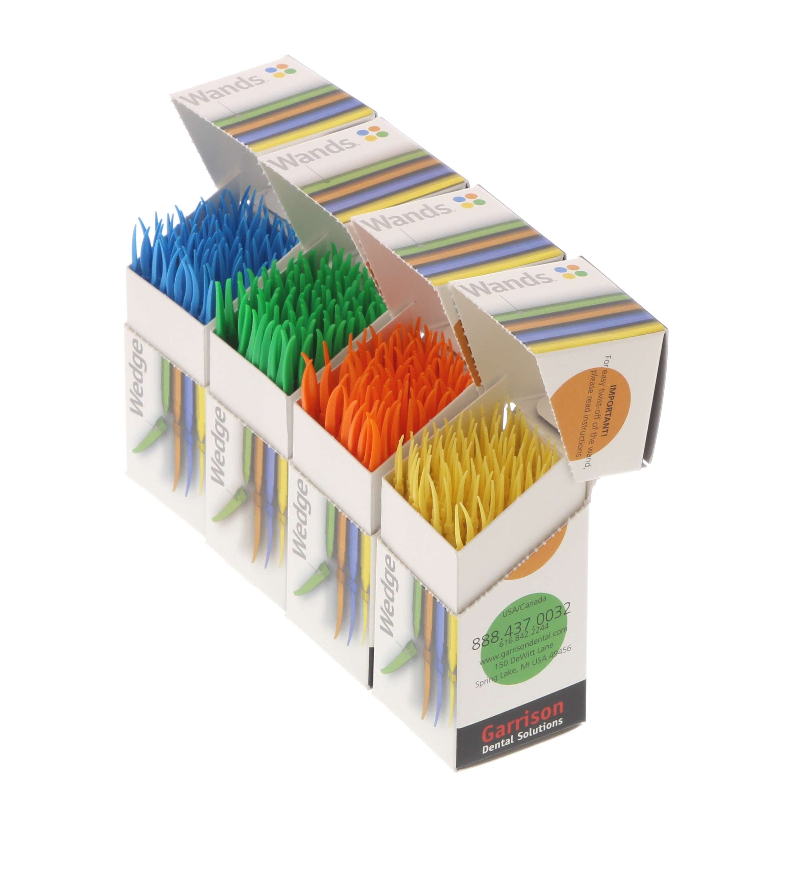 Garrison WK4 Wedge Wands Assortmetn Kit Yellow Blue Orange and Green 100x Each