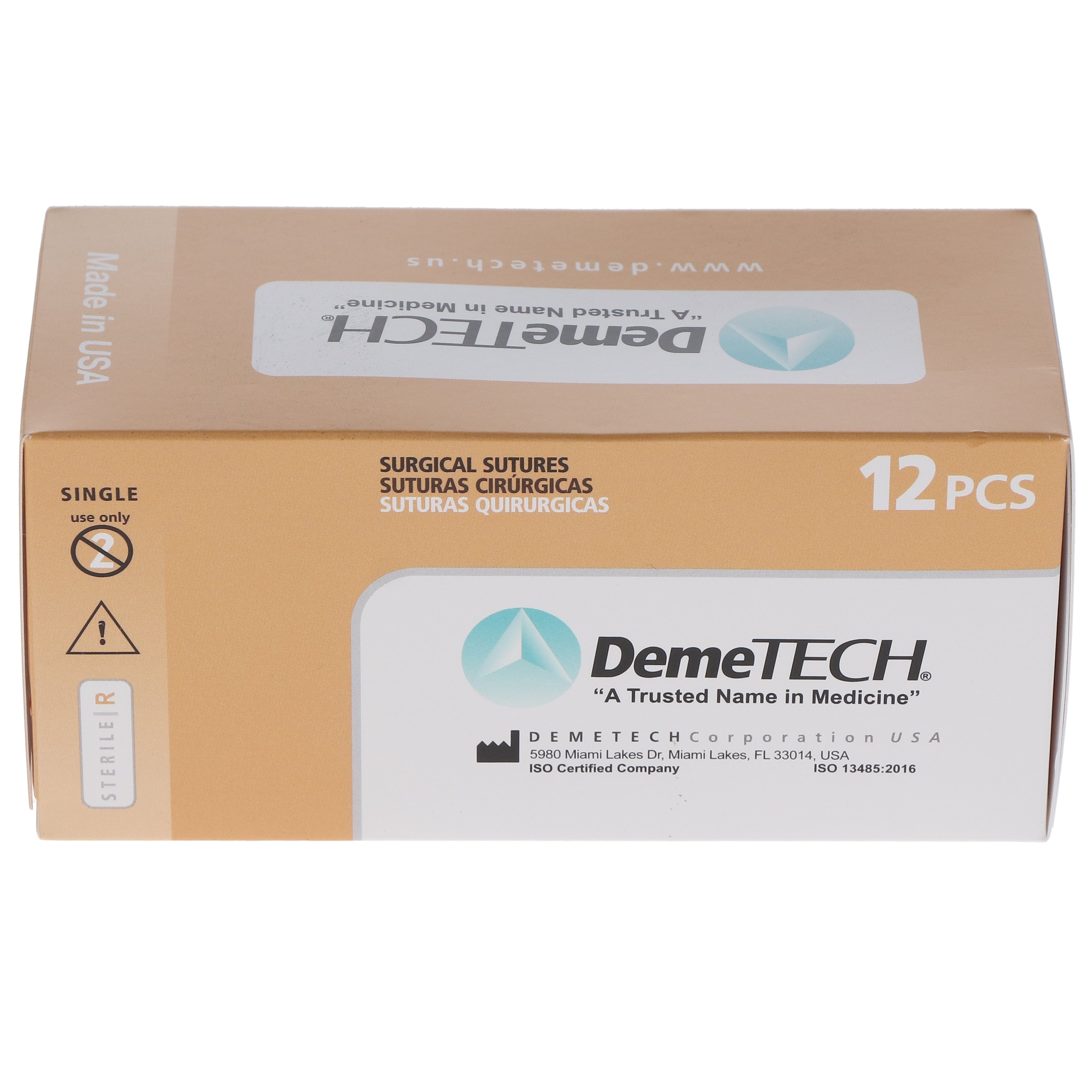 House Brand Dentistry 103132 HSB Chromic Gut Reverse Cutting Absorbable Sutures Brown 45cm 4/0 15mm DX-8 1/2 Circle 12/Bx