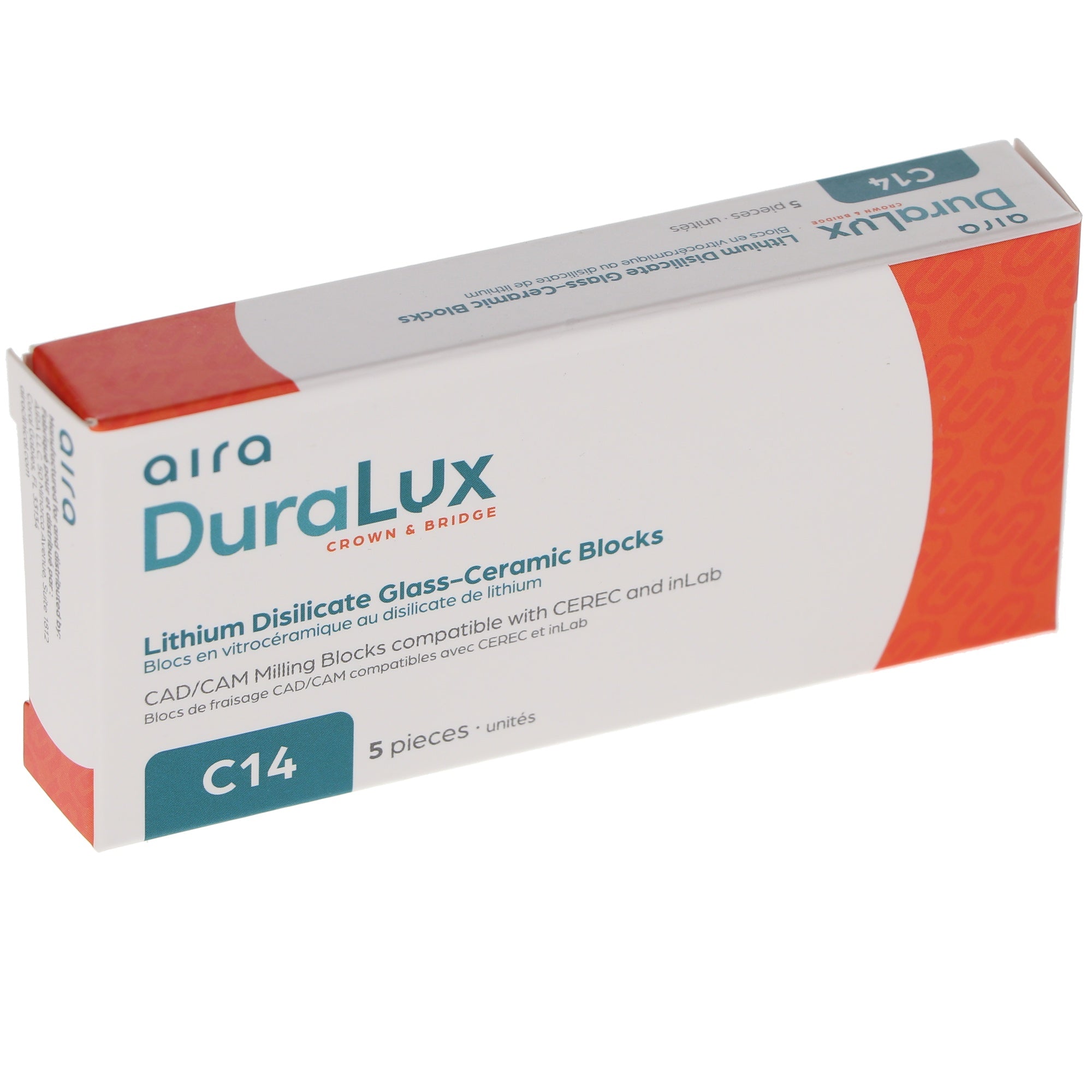 Aira 600139 DuraLux IPS e.max Type Blocks CAD inLab HT BL4 C14 5/Pk
