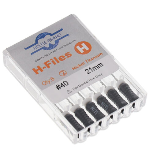 House Brand Dentistry 400408 HSB Hedstrom Endodontic Files NiTi 21mm #40 6/Pk