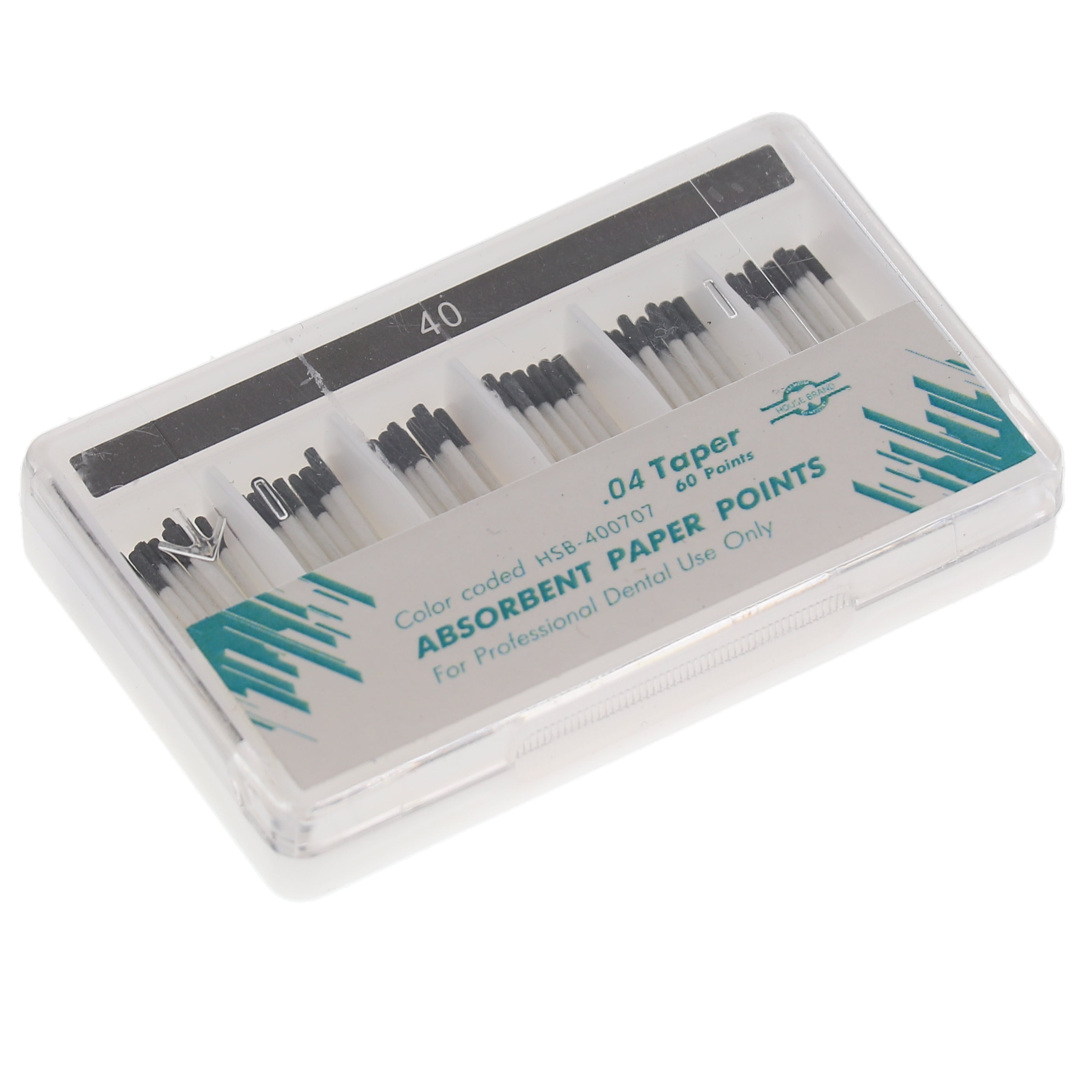 House Brand Dentistry 400707 HSB Absorbent Paper Points .04 Taper #40 60/Pk