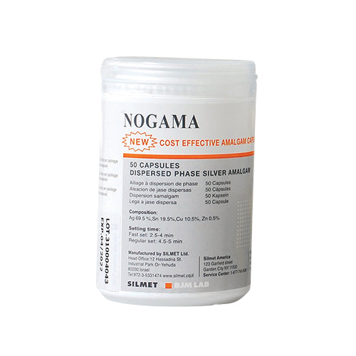 Silmet 110472 Nogama Dispersed Phase Alloy Dental Amalgam 2 Spill Fast Set 50/Pk
