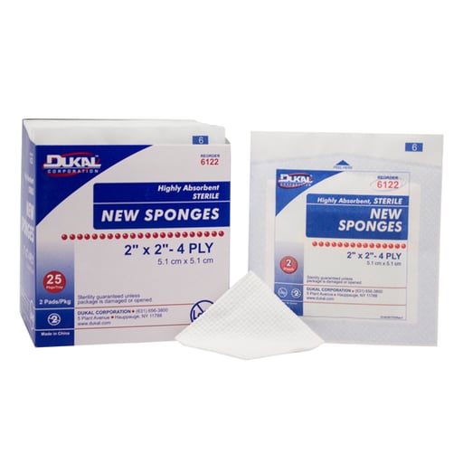 Dukal 6122 New Sponges Non-Woven Sterile 4-Ply 2