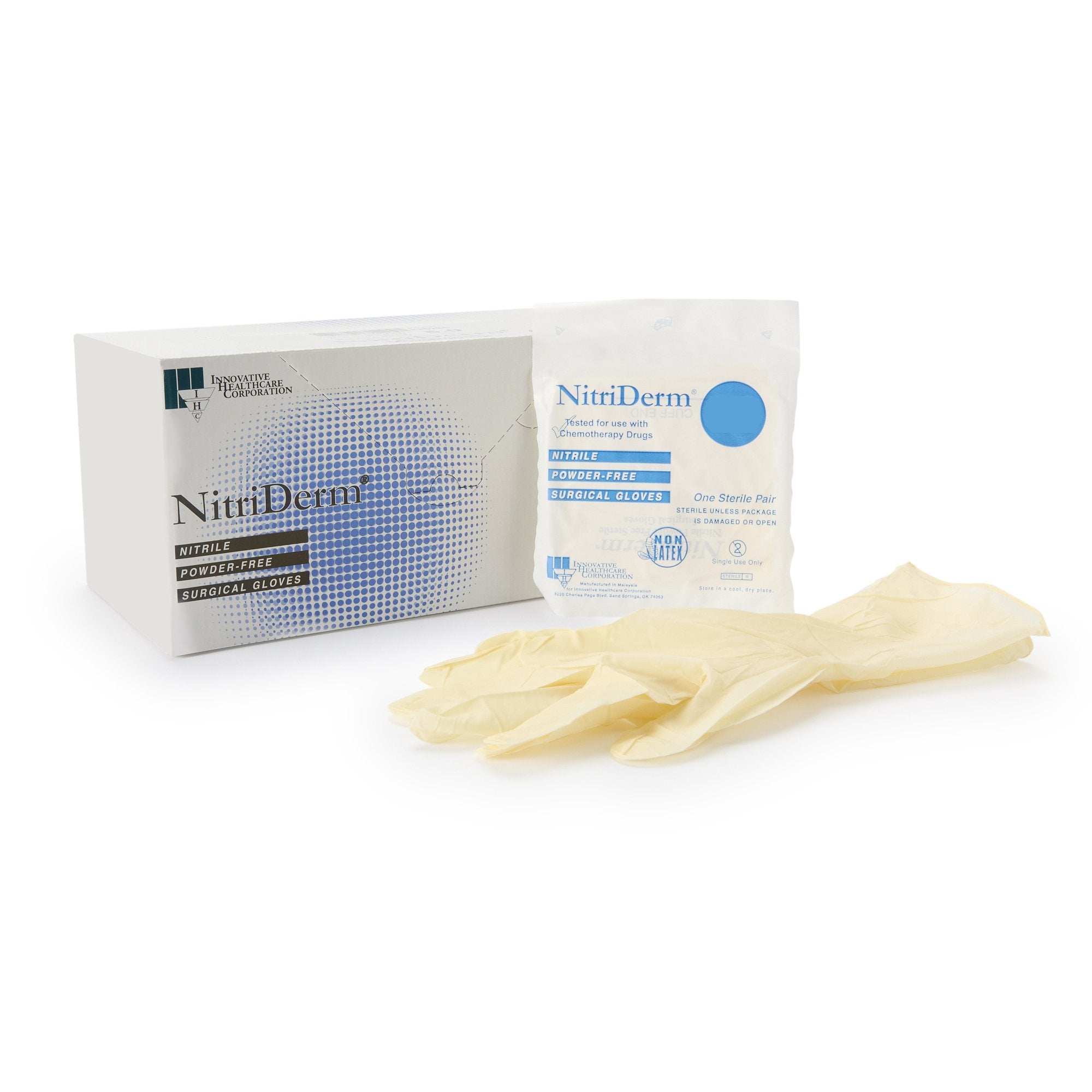 Innovative Healthcare 135260 Nitriderm Nitrile Surgical Gloves Size #6.0 Sterile 50 Pairs Per Box
