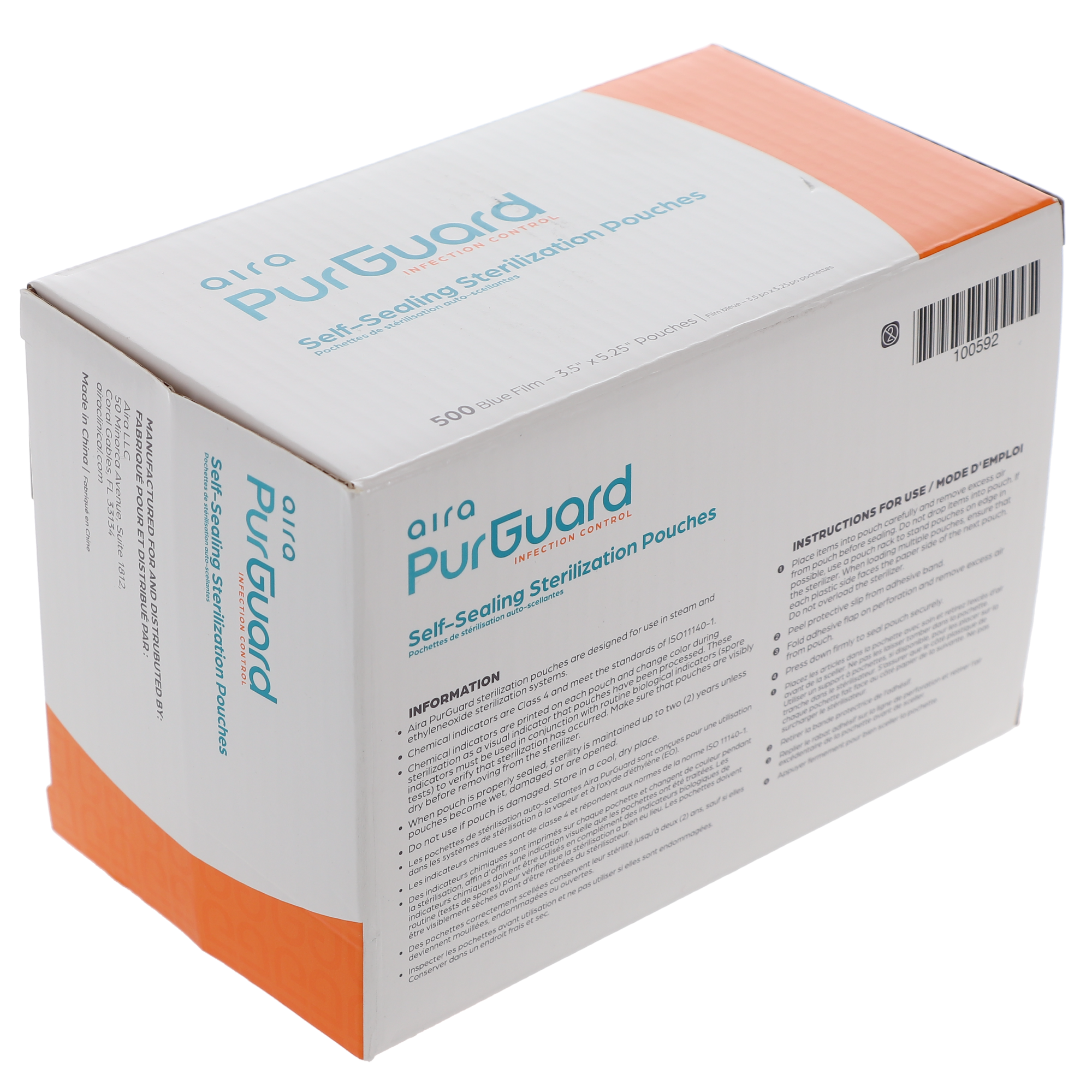Aira 100592 PurGuard Self-Sealing Sterilization Pouches 3.50