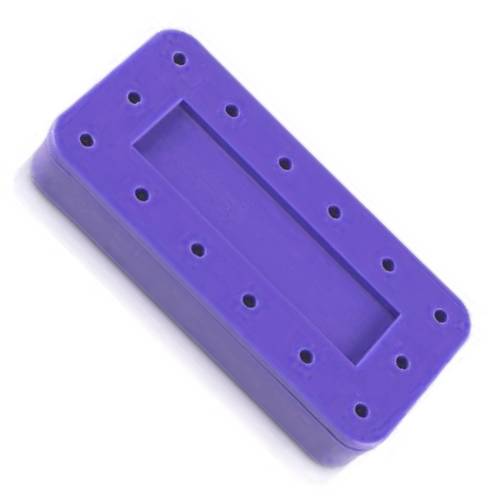 Plasdent 400BRS-10 Rectangular Bur Block Spectrum Purple 14-Hole Magnetic