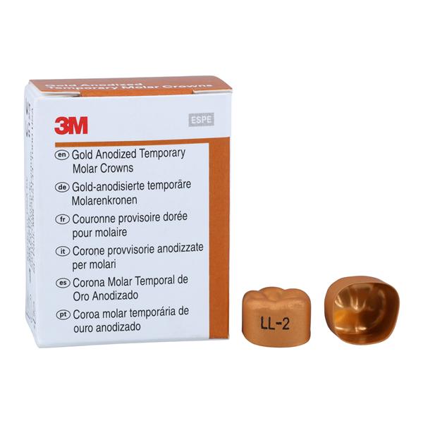 3M Solventum 940332 Unitek Crowns Gold Anodized 1st Molar #2 Lower Left 5/Bx