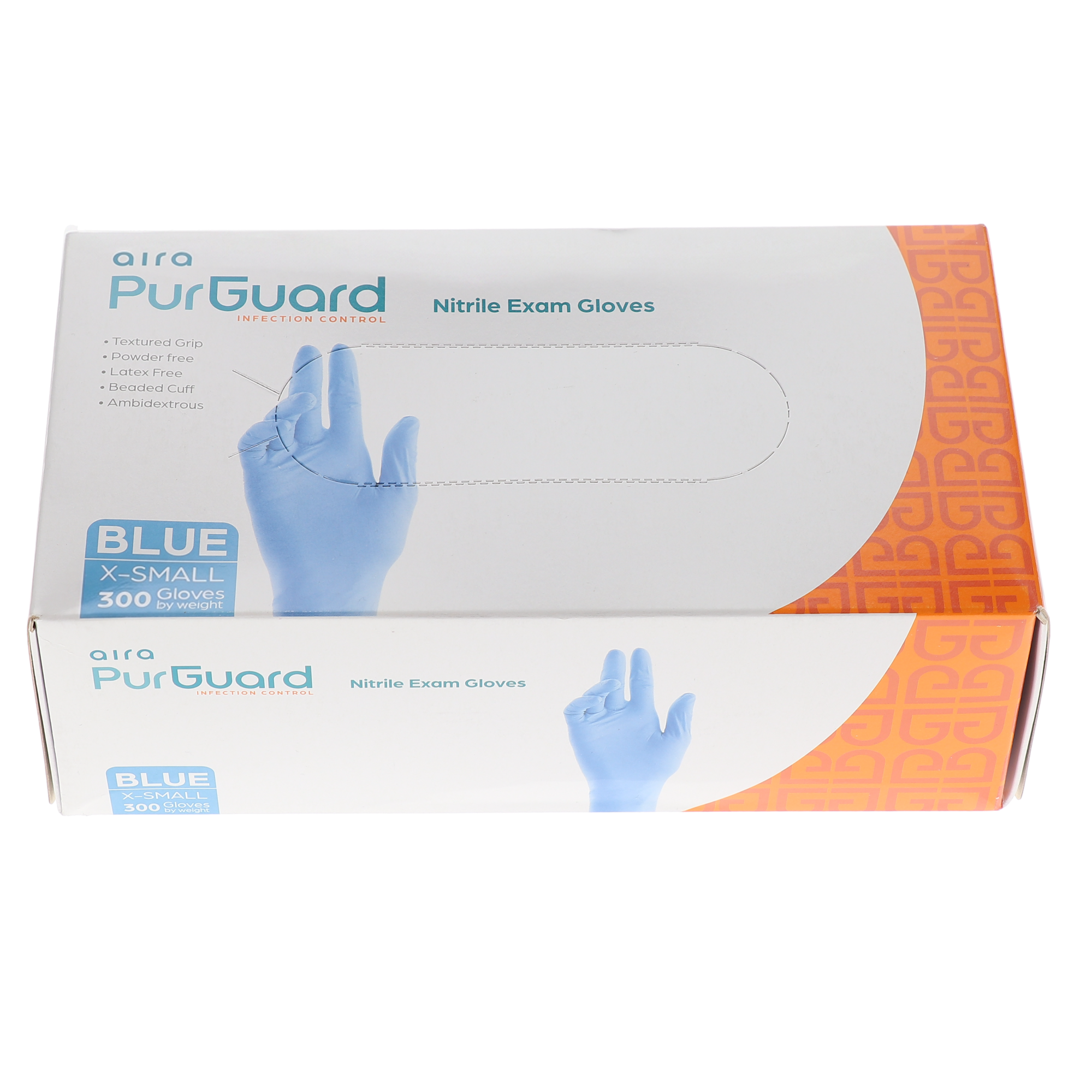 Aira 119300 PurGuard Nitrile Exam Gloves Extra Small 300/Bx