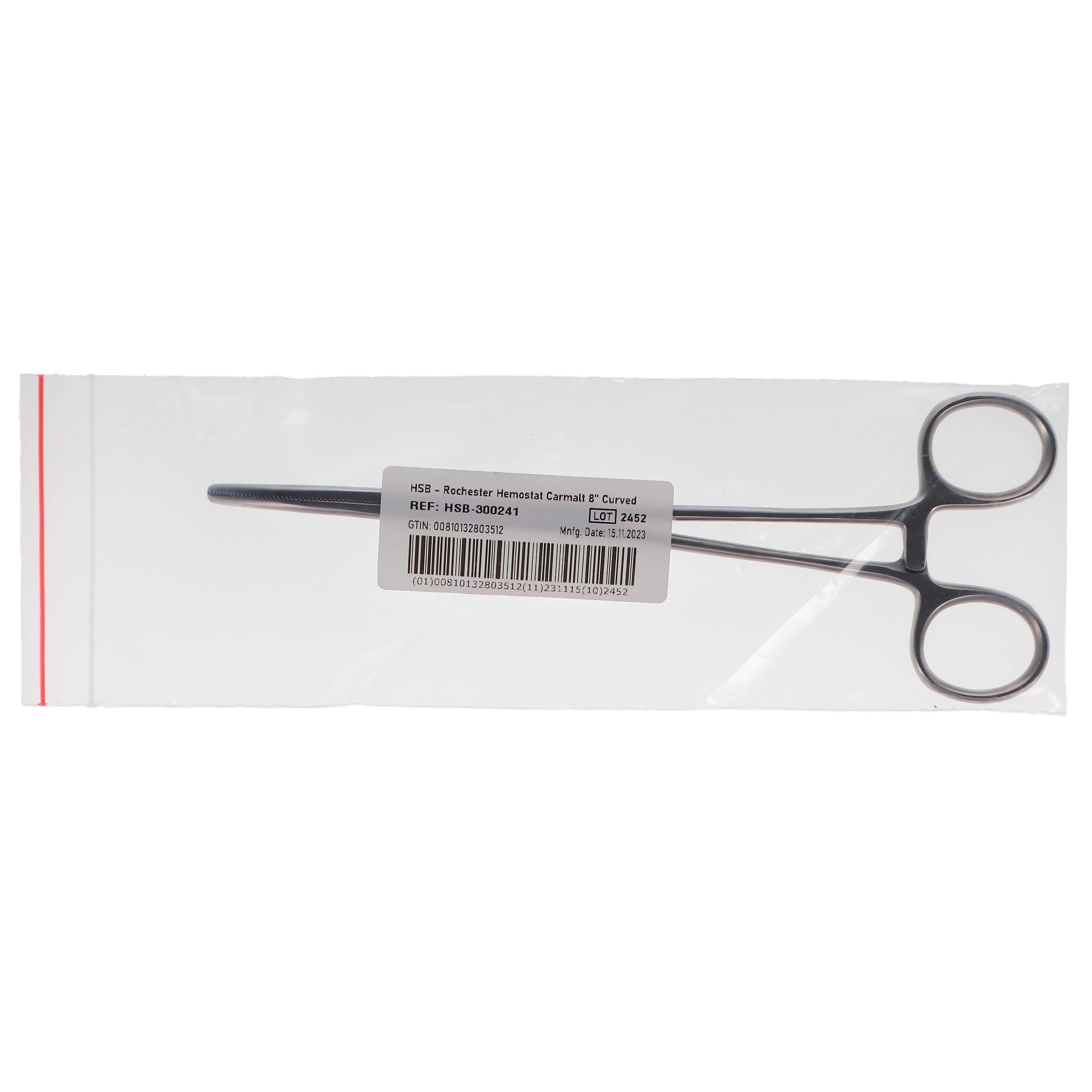 House Brand Dentistry 300241 HSB Rochester Dental Hemostat Carmalt 8'' Curved