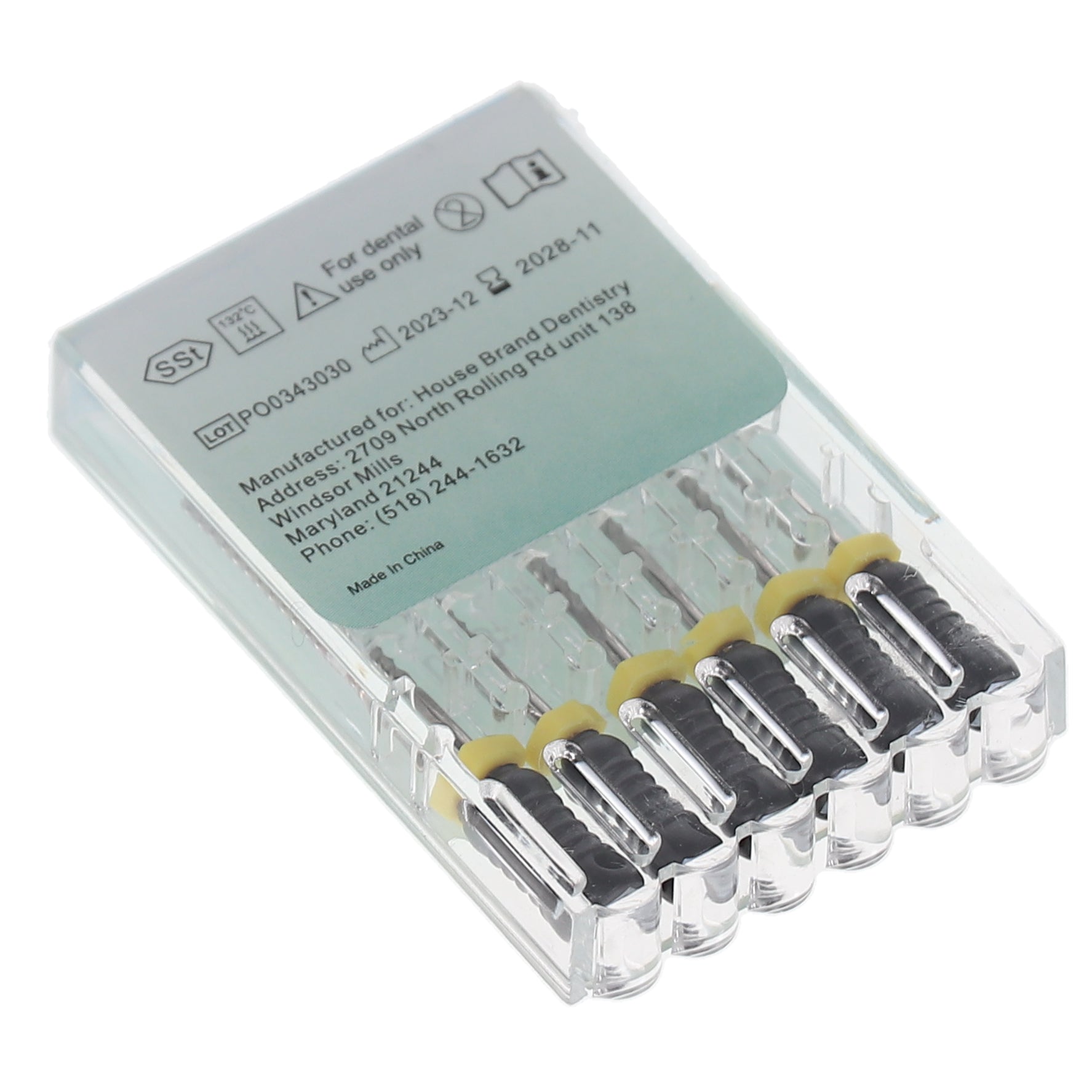 House Brand Dentistry 400133 HSB Endodontic K-Files 25mm #80 Black Stainless Steel 6/Pk