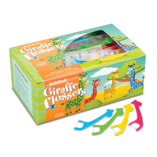 Practicon 7109861 Smilegoods Giraffe Flossers Assorted Bright Colors 2-7/8