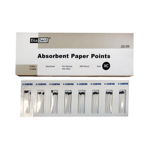 DiaDent 202-306 Absorbent Points X-Coarse Black Cell Package 200/Pk