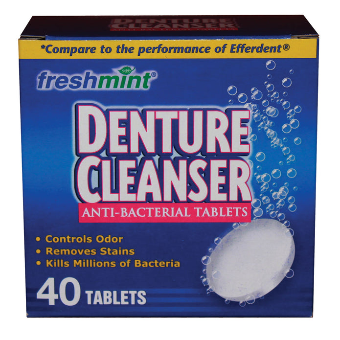 New World Imports DENT40 Denture Cleanser Tablets Blue 40/Bx