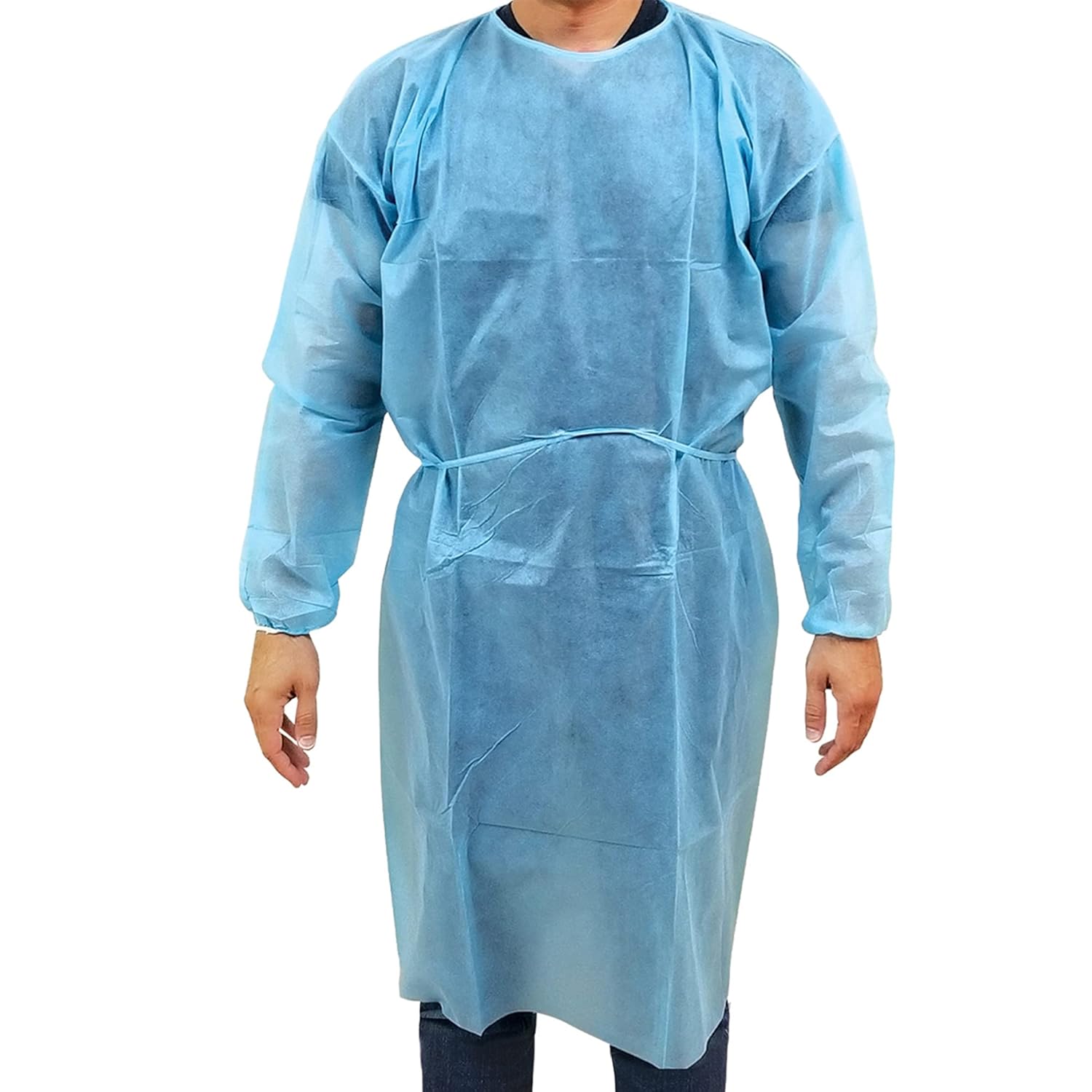 Mydent SG1001 Defend Tie-Back Full Length Disposable Protective Gowns Large 10/Pk