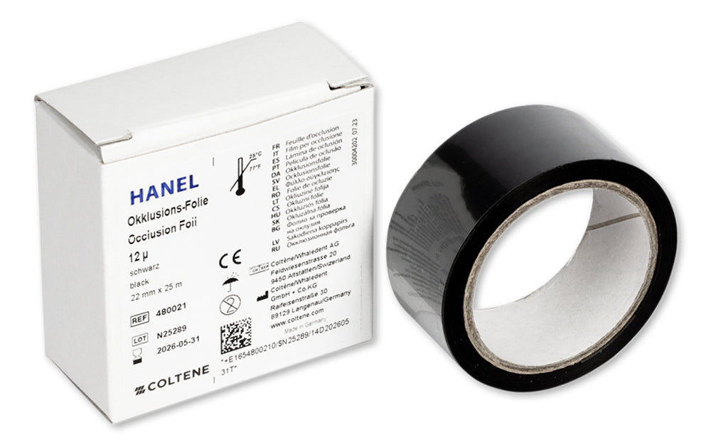 Coltene Whaledent 480021 Hanel Occlusion Foil Single Sided Black 22mm x 25m