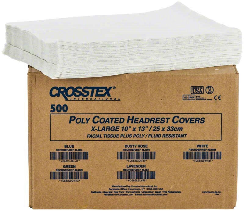 Crosstex L3WH Polycoated Dental Headrest Covers 10