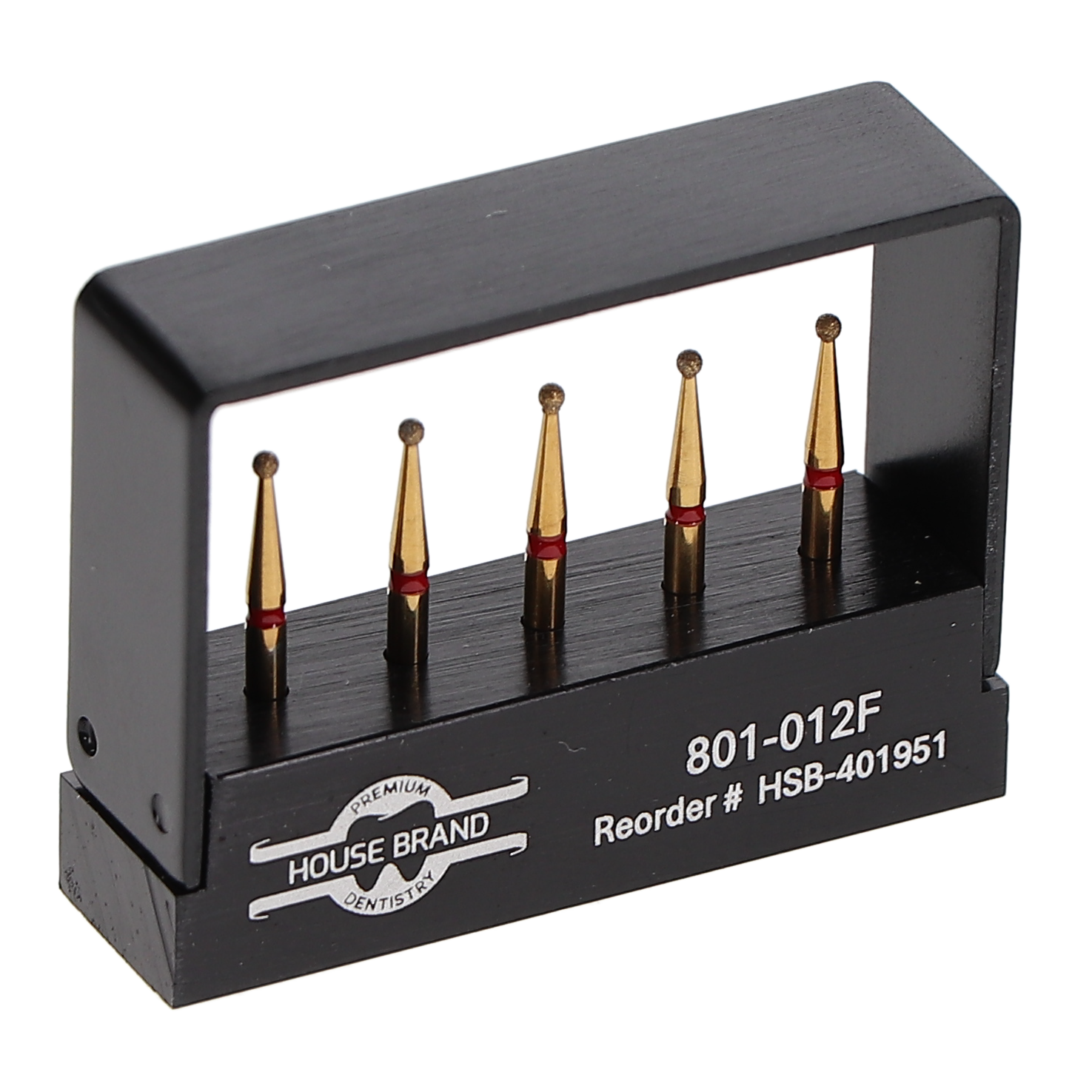 House Brand Dentistry 401951 HSB FG 801-012F Precision Zirconia Fine Grit Diamond Burs 5/Pk