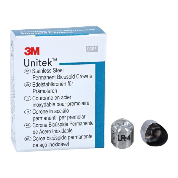 3M Solventum 900544 Unitek Crowns Stainless Steel 1st Permanent Bicuspid #4 Lower Right 5/Bx
