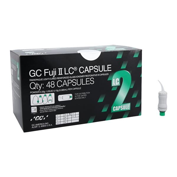 GC 425005 Fuji II LC Glass Ionomer Restorative Capsules A4 48/Bx