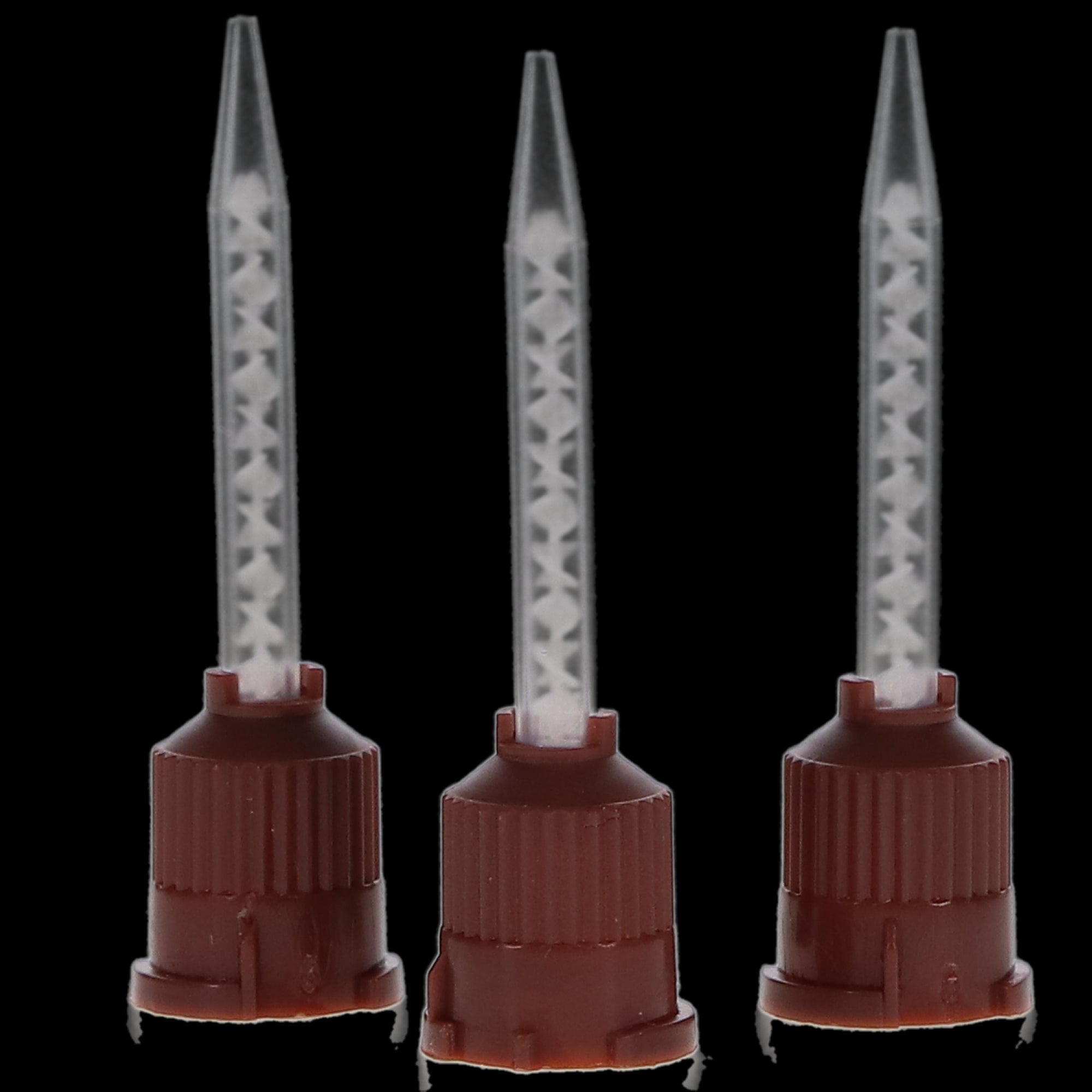 Pro Advantage PA-8017 Temporary Cement T-Mixer Mixing Tips Brown 1:1 Ratio 15/Pk