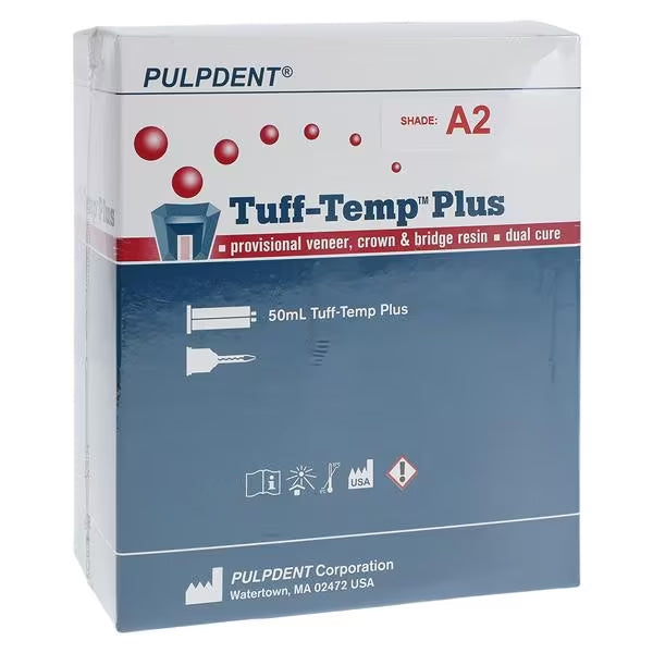 Pulpdent TTPA2 Tuff-Temp Plus Automix Veneer Crown Bridge Resin Cartridge Kit 50 mL A2 EXP Sep 2026