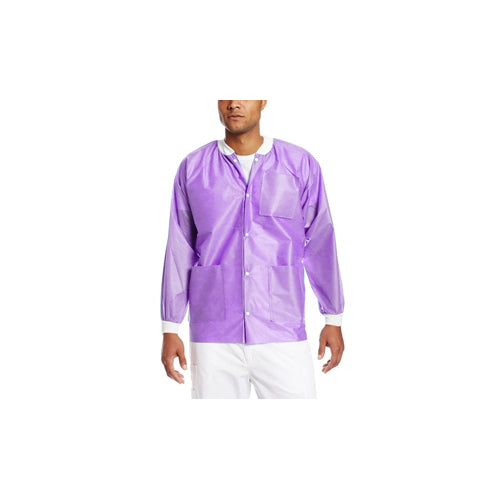 ValuMax 3530PPL Easy-Breathe Jackets Purple Large SMS Fabric 10/Pk