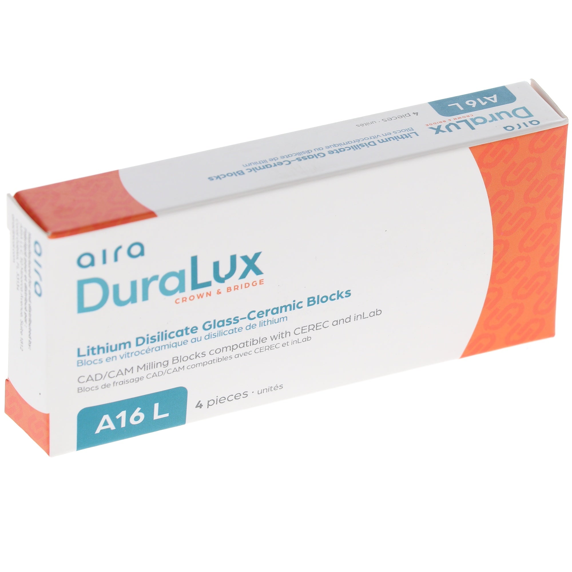Aira 600150 DuraLux IPS e.max Type Blocks CAD inLab LT A1 A16 L 4/Pk