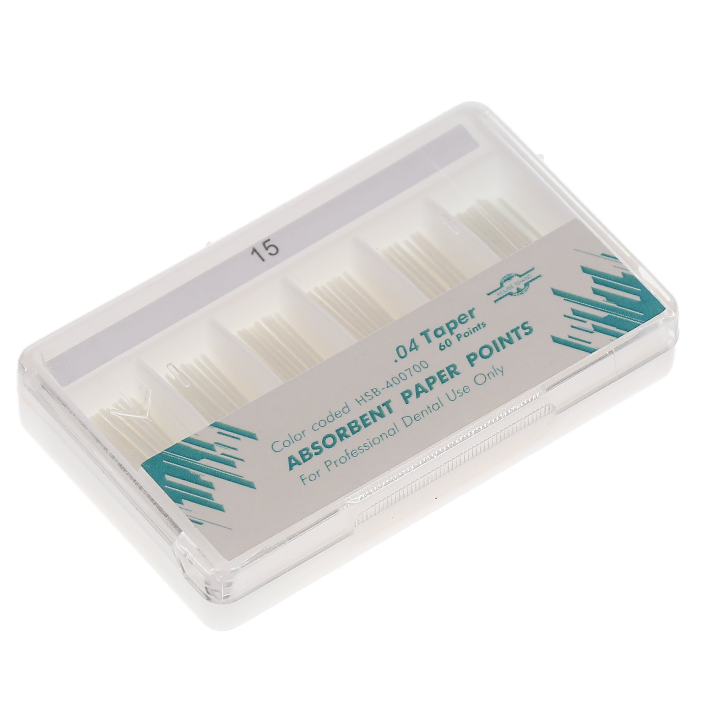 House Brand Dentistry 400700 HSB Absorbent Paper Points .04 Taper #15 60/Pk