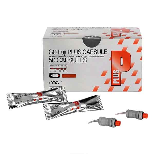 GC 001418  Fuji Plus Resin Reinforced Glass Ionomer Luting Cement Capsules A3 50/Pk
