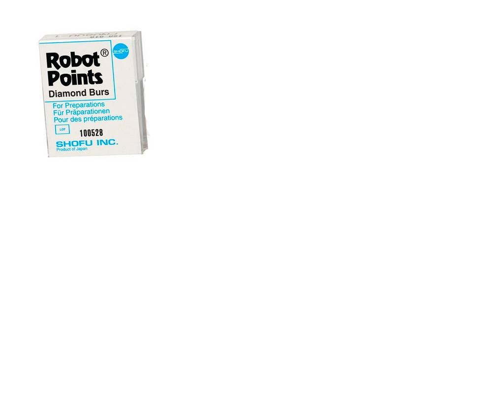 Shofu Dental 0818-1 Robot Diamond Point #818 Flat End Taper Medium Grit